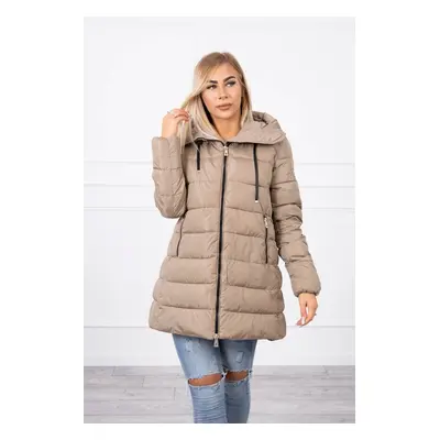 marka niezdefiniowana Quilted winter jacket FIFI Cindy beige