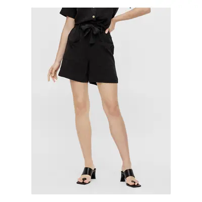 Black shorts with a blend of linen. OBJECT Snakes - Women