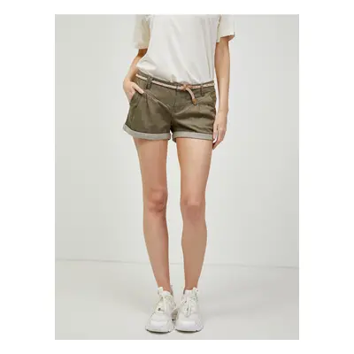 Khaki women's shorts with belt Ragwear Heaven A - Women's