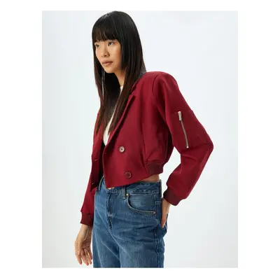 Koton Oversize Double Breasted Pocket Ribbed Jacket