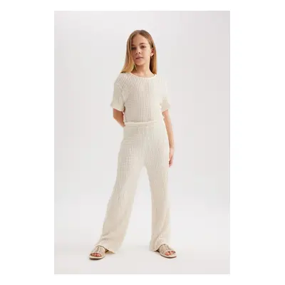 DEFACTO Girl's Short Sleeve Long Jumpsuit