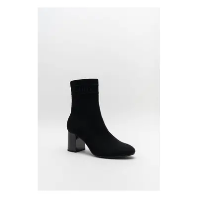 Tommy Hilfiger Boots - TOMMY KNIT MID HEEL BOOT black