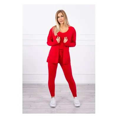 3-piece set of sweaters red