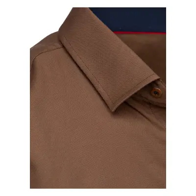 Men's Long Sleeve Shirt Brown Dstreet