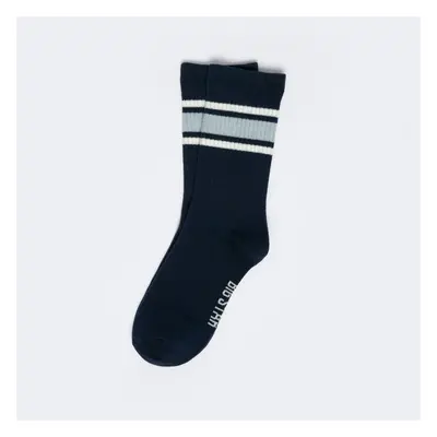 Big Star Woman's Long Socks Navy Blue