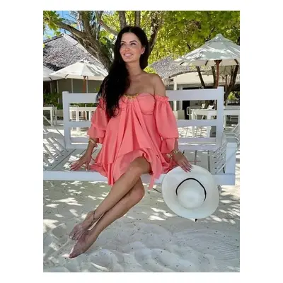 Coral dress By o la la axp0747. R37