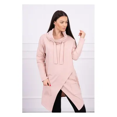 Tunic with clutch front dark Oversize powder pink