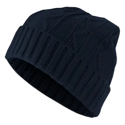 Beanie Cable Flap Hat - Blue