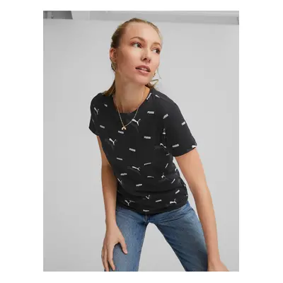 Black women's patterned T-shirt Puma Logo Power - Women