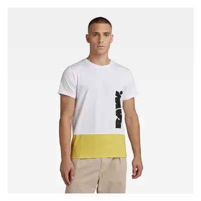 G-STAR T-shirt - Color block RAW. r t white