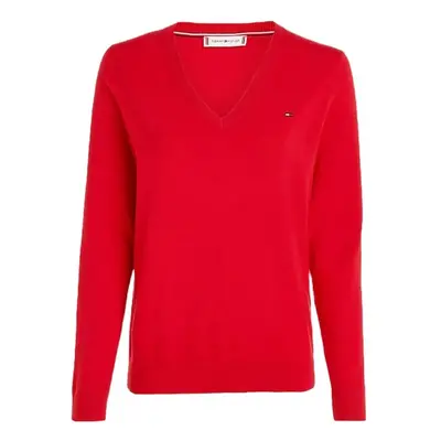 Tommy Hilfiger Sweater - HERITAGE V-NK SWEATER red