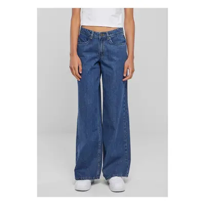 Women's Mid Waist Wide Jeans Blue