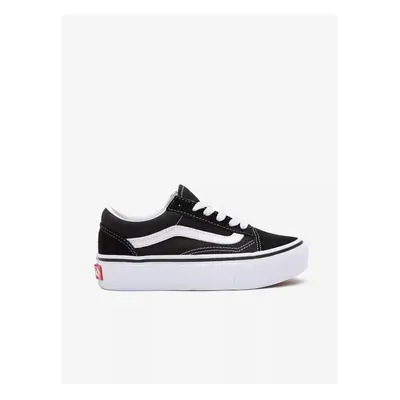 White and Black Boys Suede Shoes VANS Old Skool Platfor - unisex