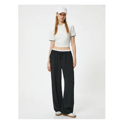 Koton Loose Trouser Waist, Lace-Up, Pocket, Double Waist Detail