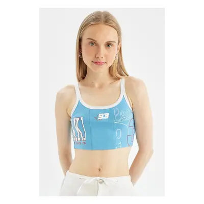 DEFACTO Cool Fitted Printed Crop Tank Top