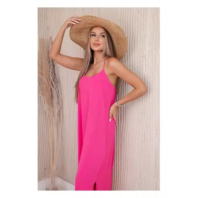 Long pink dress with straps