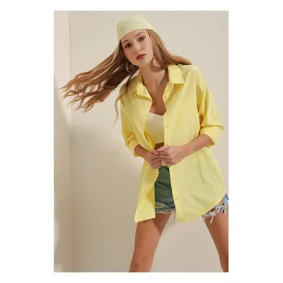 Bigdart Oversize Long Basic Shirt - Yellow