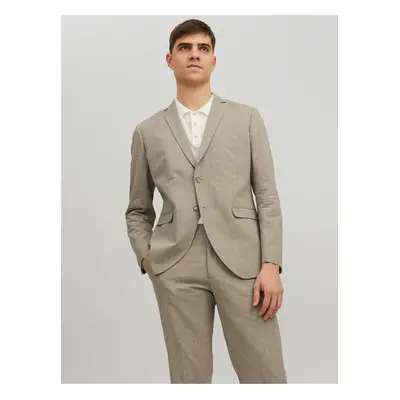 Beige men's blazer with linen blend Jack & Jones Riviera - Men's