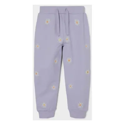 Light Purple Girly Flowered Sweatpants name it Billey - Girls