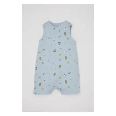 DEFACTO Baby Boy Newborn Patterned Ribbed Camisole Sleeveless Jumpsuit