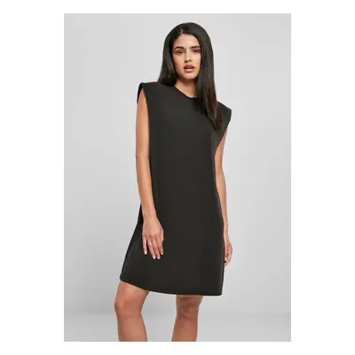 Women's dress with padded shoulders black