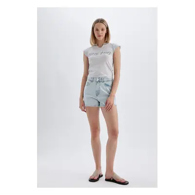 DEFACTO Mom Fit High Waist Skinny Jean Shorts