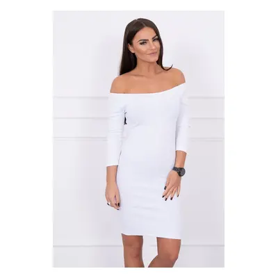 Fitted dress - ribbed white