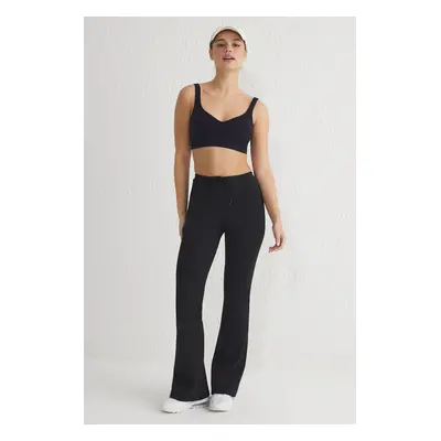 Trendyol Black Plain Diver/Scuba Sportswear Sweatpants