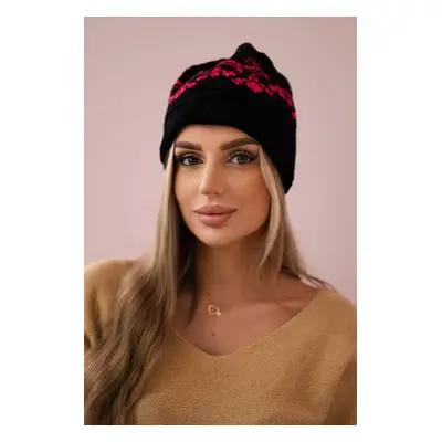 marka niezdefiniowana Women's cap Kira K374 black+pink