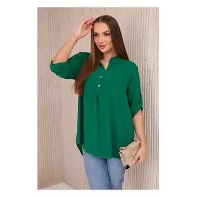 Blouse with a longer back green