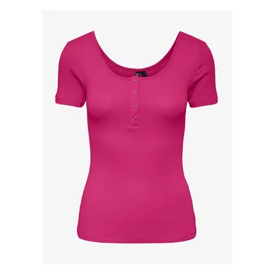 Dark pink women's T-shirt Pieces Kitte - Women