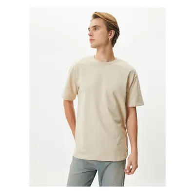 Koton Basic Oversize T-Shirt Crew Neck Off Shoulder Short Sleeve Cotton