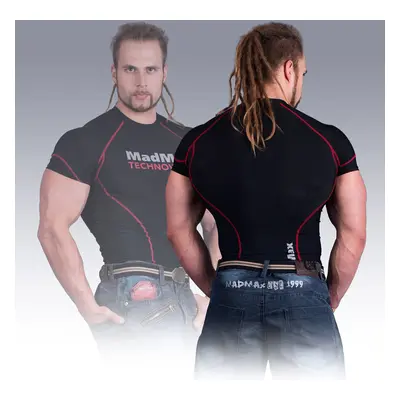 MadMax Compression Short Sleeve T-Shirt MSW901 Black and Red