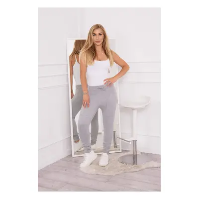 Sweatpants with waist tie gray