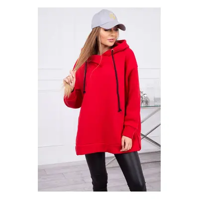 Kesi Insulated sweatshirt with a zipper on the side red