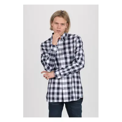 Tommy Hilfiger Shirt - WCC SLIM MONOGRAM CHECK SHIRT dark blue-white