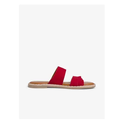 Tamaris Red Suede Slippers - Ladies