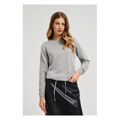 Women's sweater decorated with metallic thread MOODO - gray