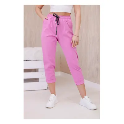 Włoski New punto trousers tied at the waist light pink