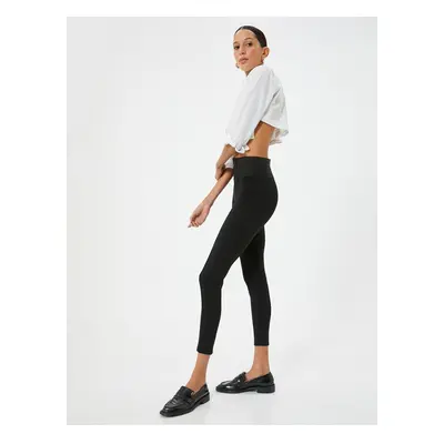 Koton High Waist Leggings Trousers Skinny Leg