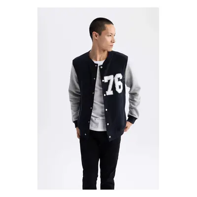 DEFACTO Regular Fit College Collar Bomber Cardigan