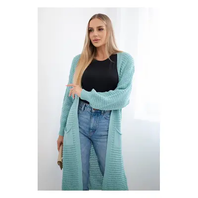 Kesi Włoski Openwork cardigan with pockets mint