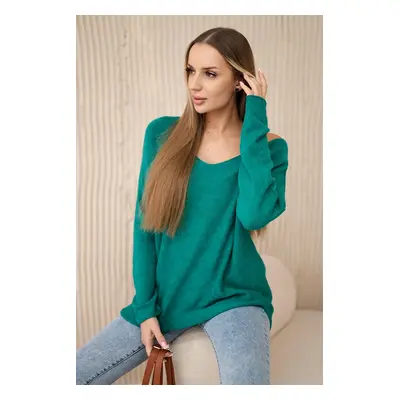 Włoski V-neck sweater green