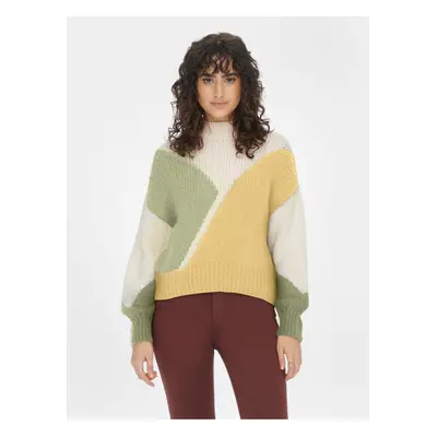 Yellow-cream patterned sweater JDY Killian - Women