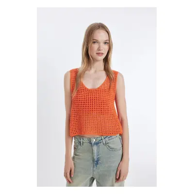 DEFACTO Cool V Neck Crochet Knitted Tank Top