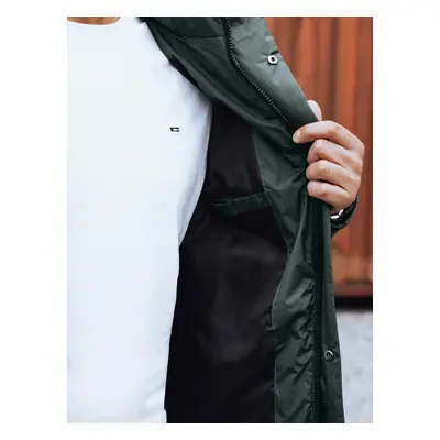 Men's winter jacket with detachable hood - green Dstreet