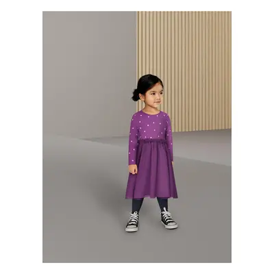 Purple girly polka dot dress name it Ofelia - Girls