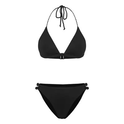 Trendyol Black*001 Flat Triangle Normal Waist Bikini Set with Accessories