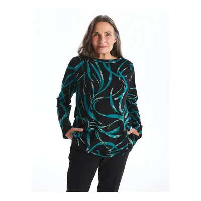 LC Waikiki Crew Neck Patterned Long Sleeve Women's Blouse