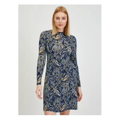 Dark blue lady patterned dress ORSAY - Women